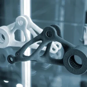 A liquid binder is selectively deposited onto a metal powder bed, layer by layer, to create complex parts quickly and efficiently without heat.
